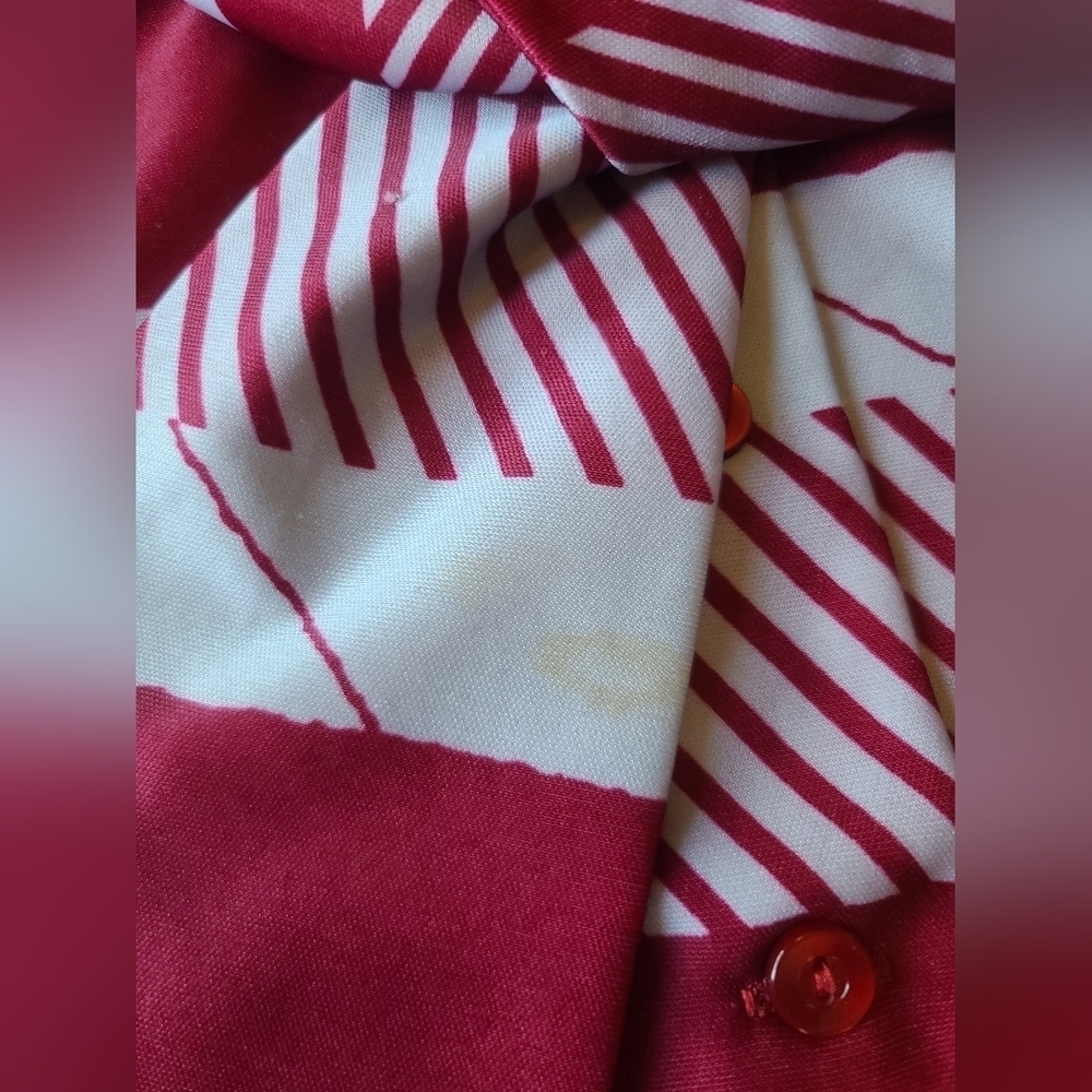 Vintage red & white striped blouse - Picture 3 of 5